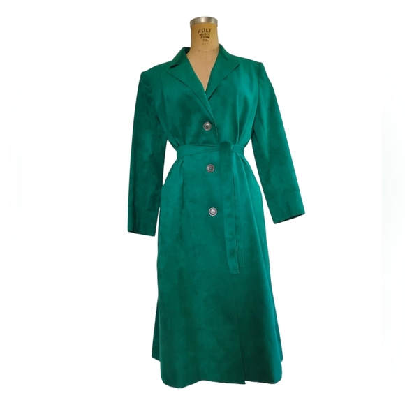 Ultra Suede Jackets & Blazers - Ultra Suede Vintage Trench Jacket With Belt